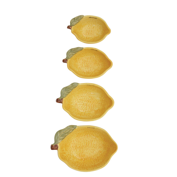 Stoneware Lemon Measuring Cups, Set Of 4