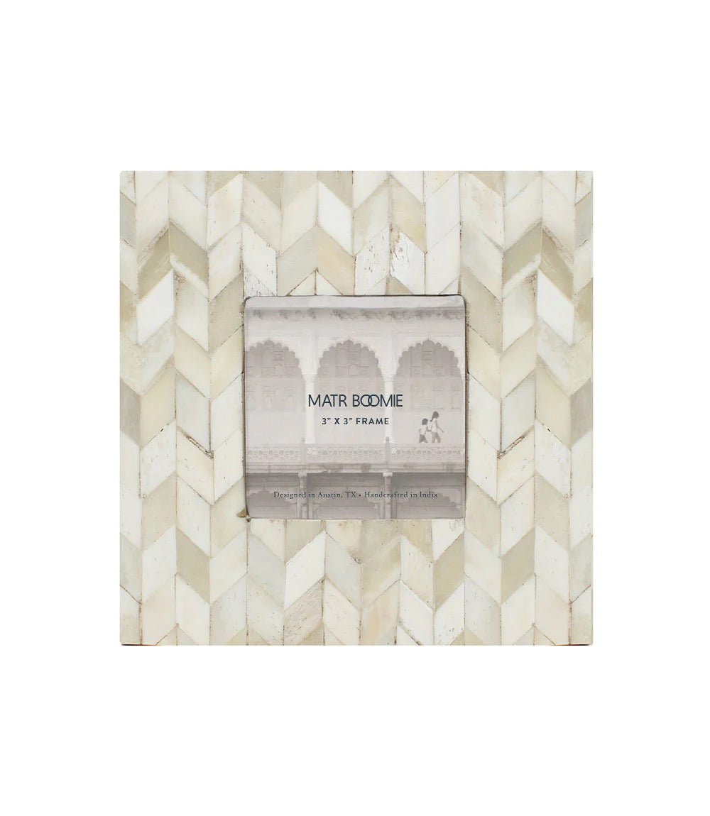 Artemis Handcrafted Bone Picture Frame, 3" x 3"