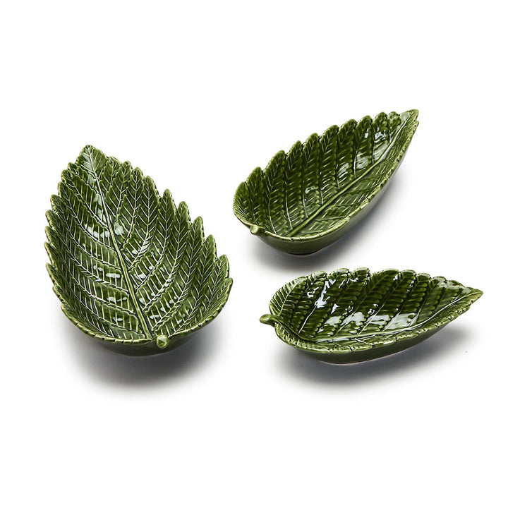 Fern Leaf Ceramic Tid Bit Plates