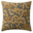 Blue/Gold Gingko Leaf Pillow, 22" x 22"