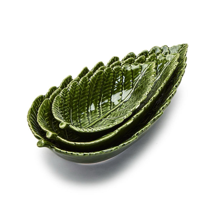 Fern Leaf Ceramic Tid Bit Plates