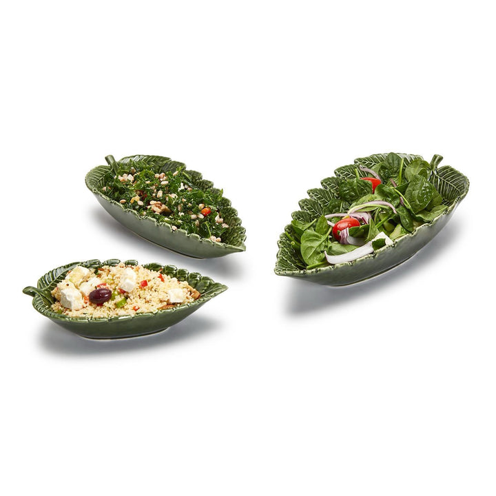 Fern Leaf Ceramic Tid Bit Plates