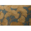 Blue/Gold Gingko Leaf Pillow, 22" x 22"