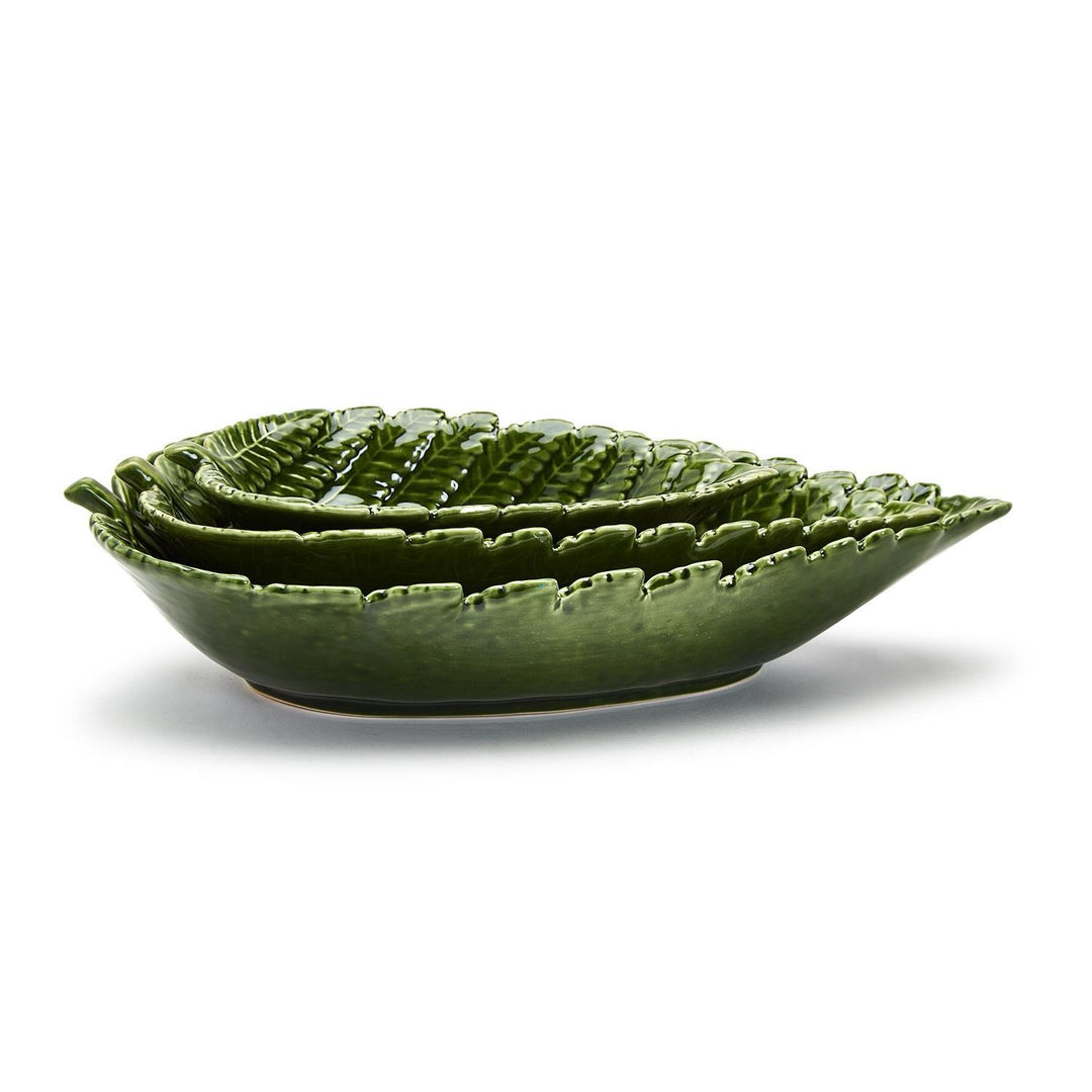 Fern Leaf Ceramic Tid Bit Plates