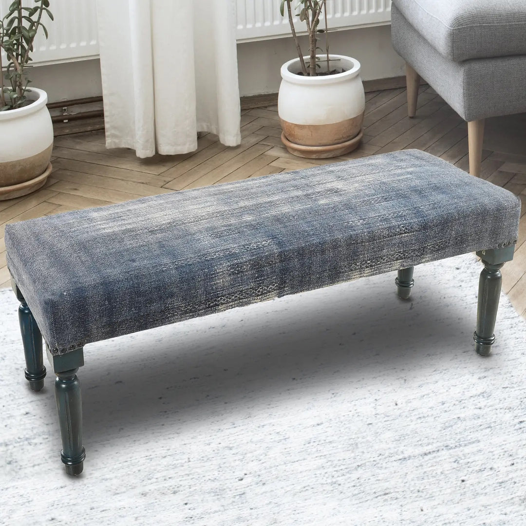 Antique Blue Simple Living Indoor Bench