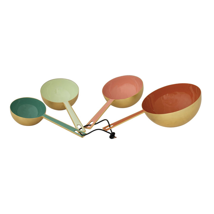 Enameled Multicolor Stainless Steel Measuring Cups, Set Of 4