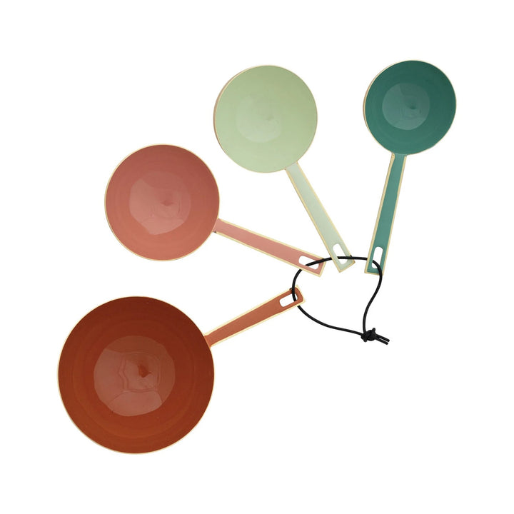 Enameled Multicolor Stainless Steel Measuring Cups, Set Of 4