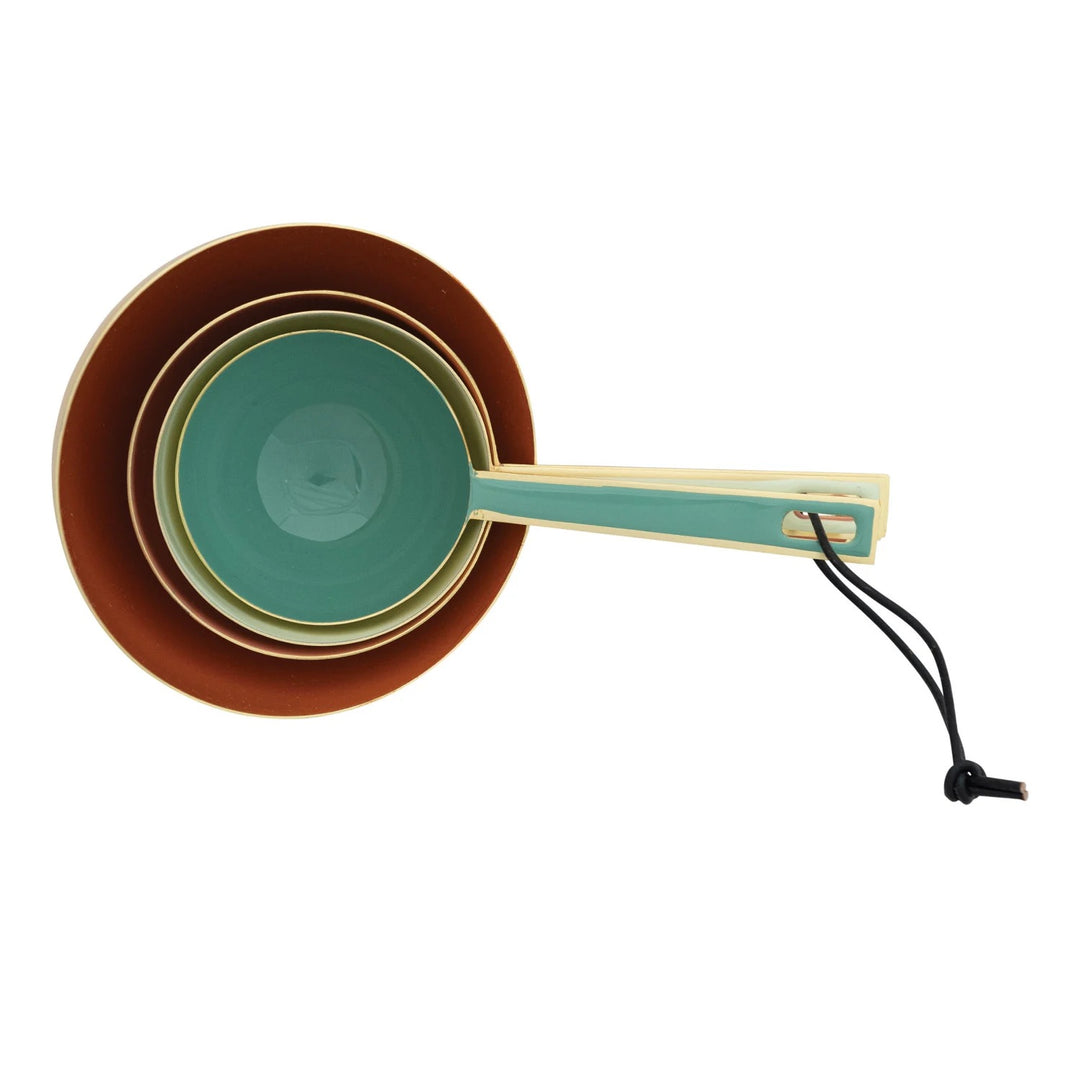 Enameled Multicolor Stainless Steel Measuring Cups, Set Of 4