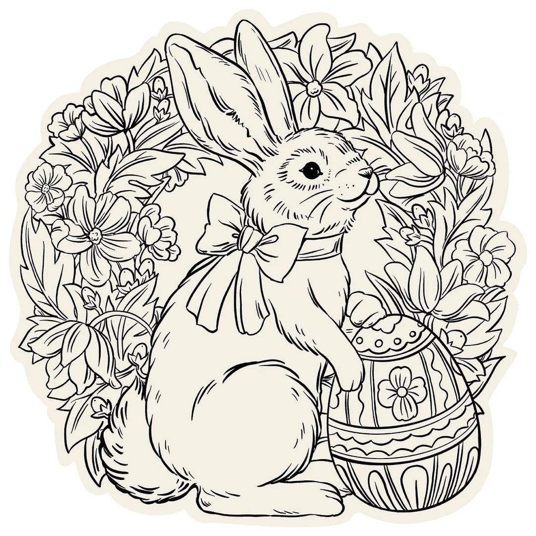 Bunny Wreath Die Cut Placemat | 12 Sheets