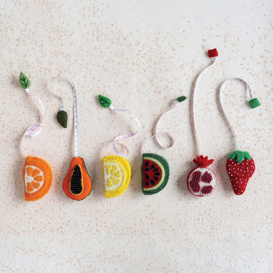 Handmade Embroidered Fruit Felt Tape Measure