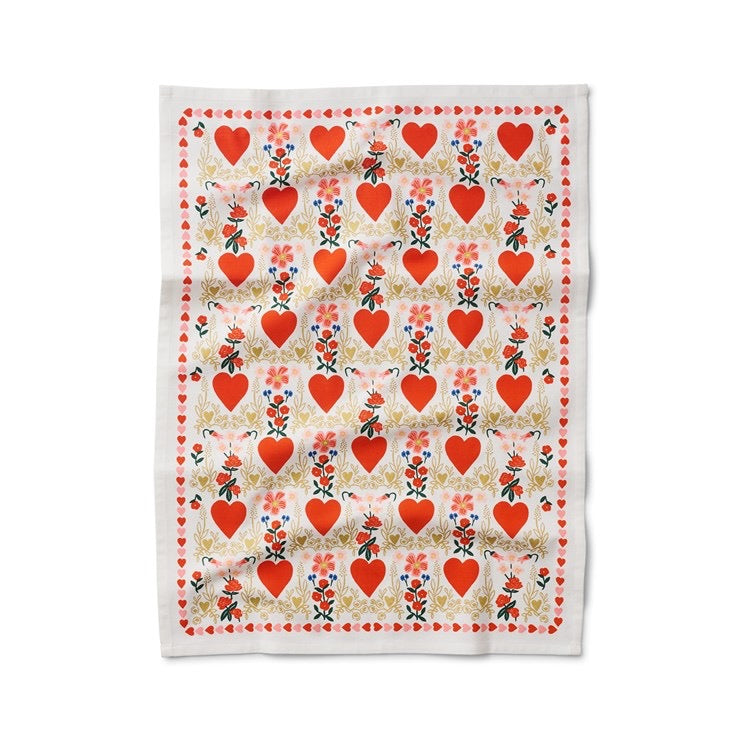 Juliet Hearts Tea Towel