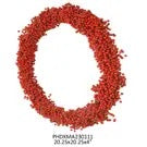 Red Wooden Bead Berry Wreath, 20"