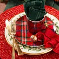 Holiday Red Tartan Accent Plate