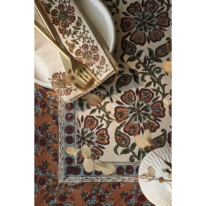 Elysian Block Print Tablecloth, 60" x 90"
