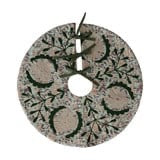 Voile Tree Skirt With Suzani Pattern & Hand-Embroidered Kantha Stitch