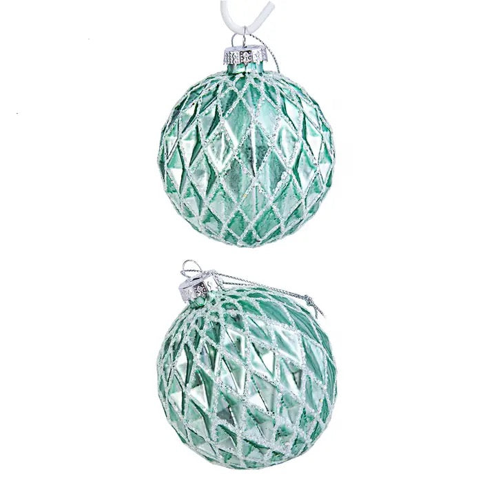 Green Relief Glass Ornament