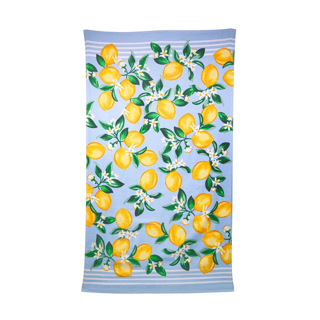 Lemon Print Beach Towel