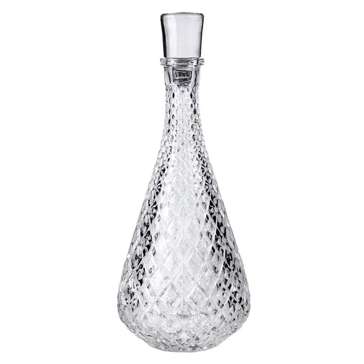 Clear Relief Glass Bottle Decanter
