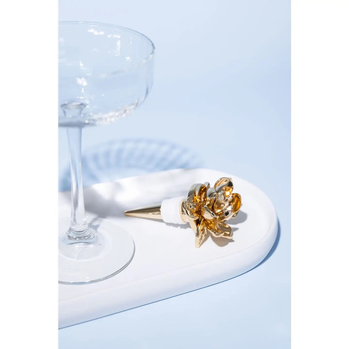Gold Magnolia Bottle Stopper