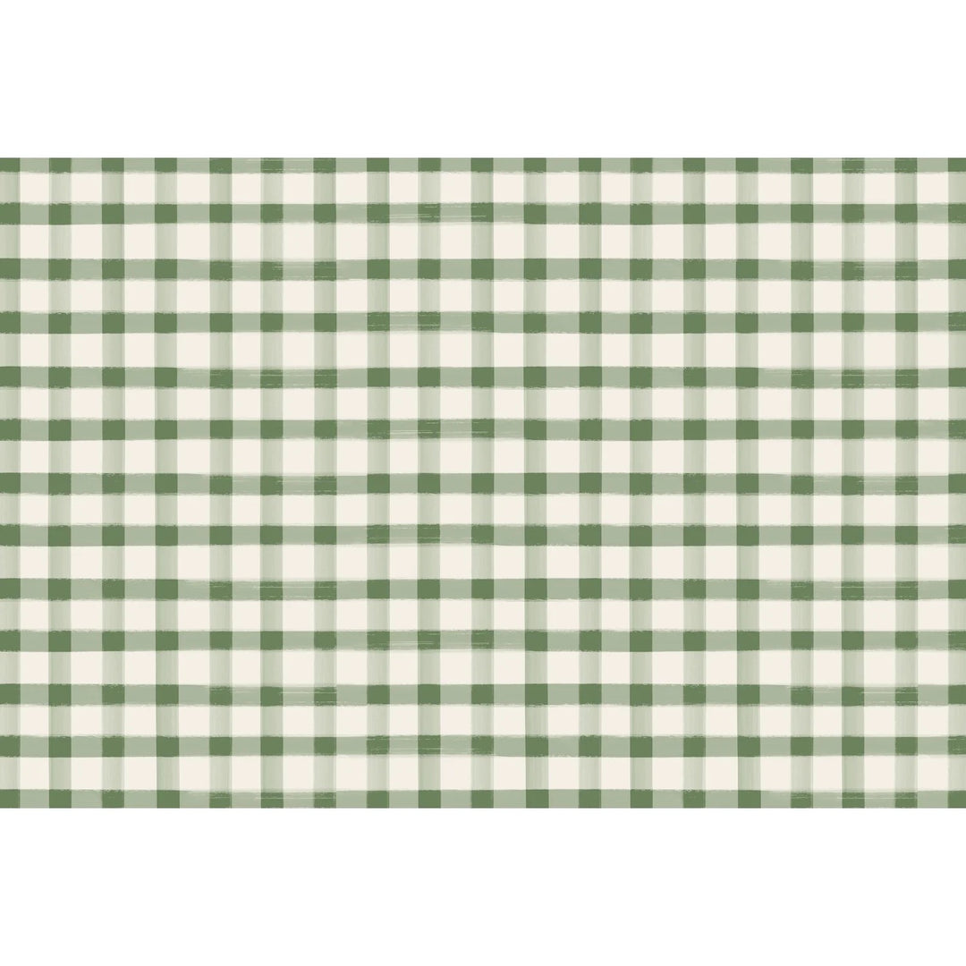Dark Green Painted Check Placemat | Pad Of 18 Sheets