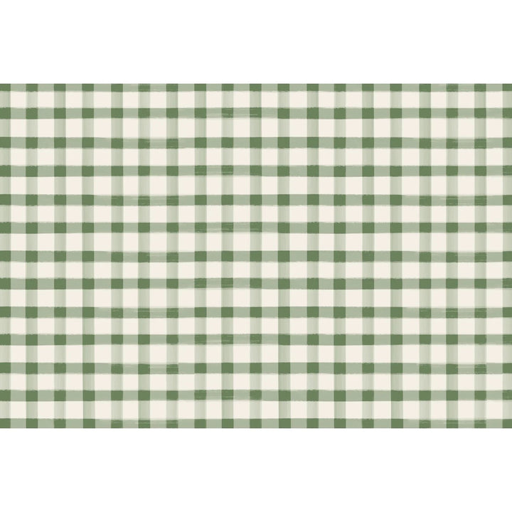 Dark Green Painted Check Placemat | Pad Of 18 Sheets