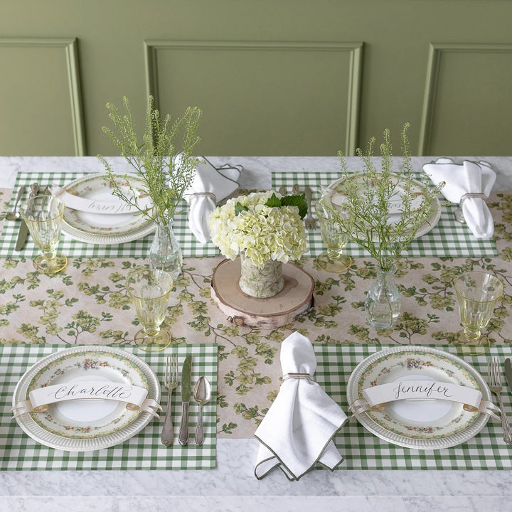 Dark Green Painted Check Placemat | Pad Of 18 Sheets