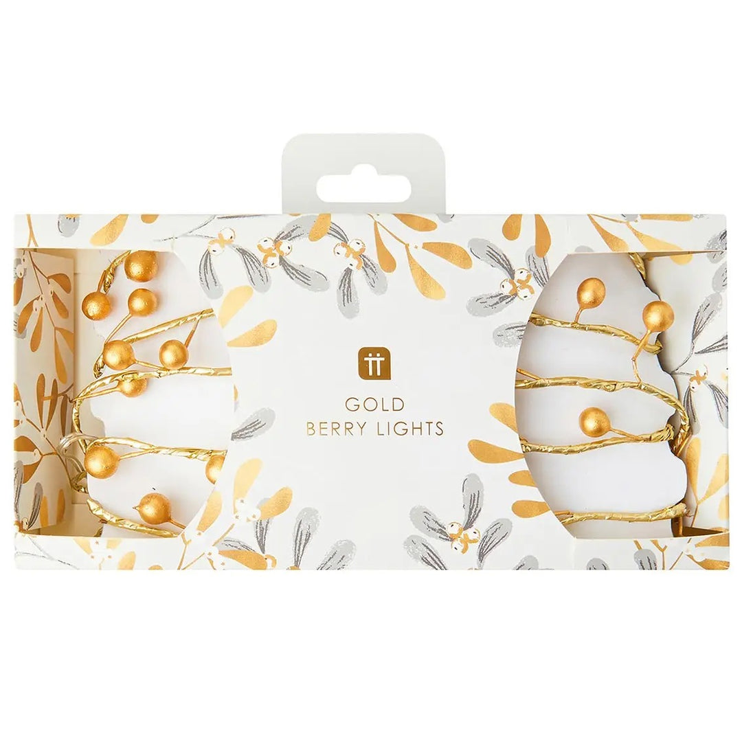 Christmas Gold Berry LED String Lights