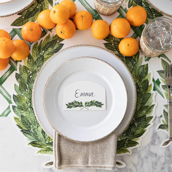 Die-Cut Green Laurel Wreath Placemat | Pad Of 18 Sheets