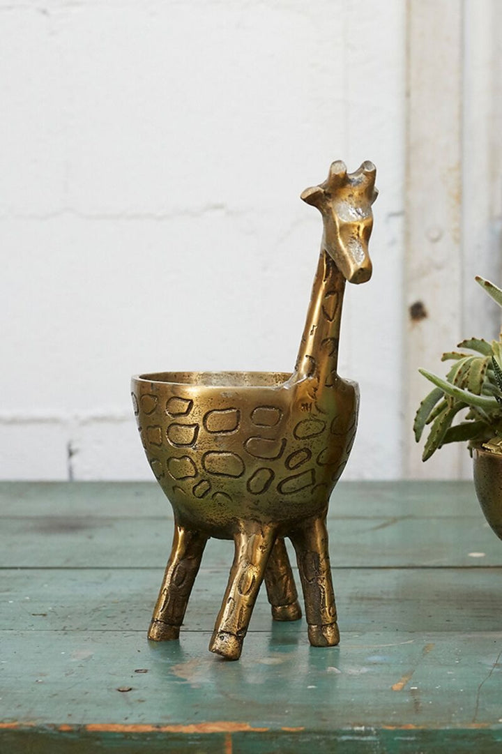 Gia Gold Giraffe Planter