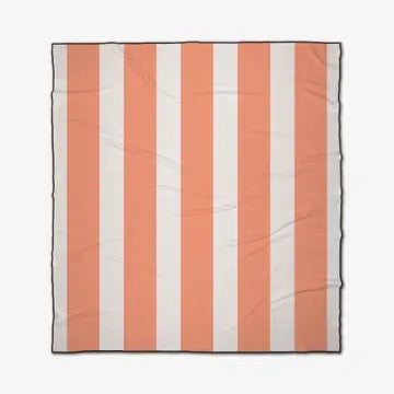 Coral Block Stripes Beach Blanket