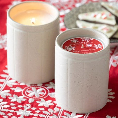 Peppermint Bark Crock Candle