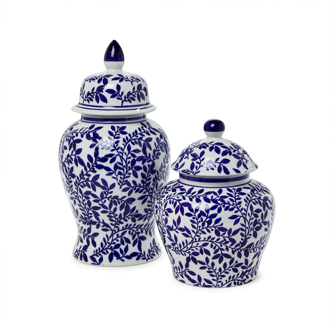 Blue & White Chinoiserie Temple Jar With Lids