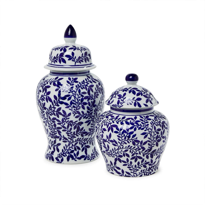 Blue & White Chinoiserie Temple Jar With Lids