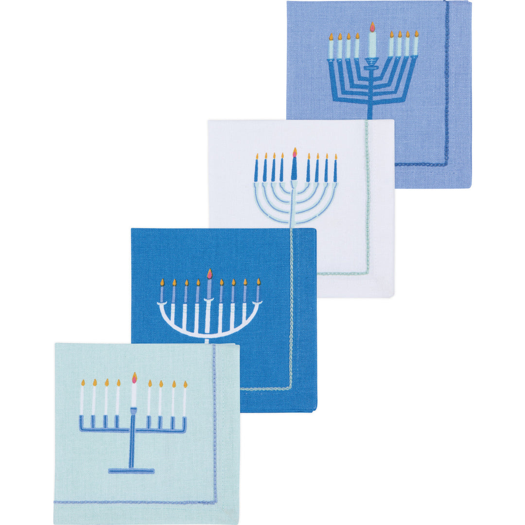 Bright Hanukkah Cocktail Napkins, Set Of 4