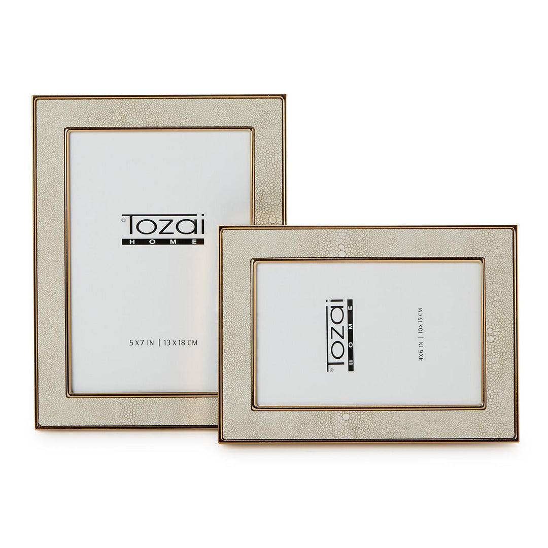 Cream Shagreen Photo Frame