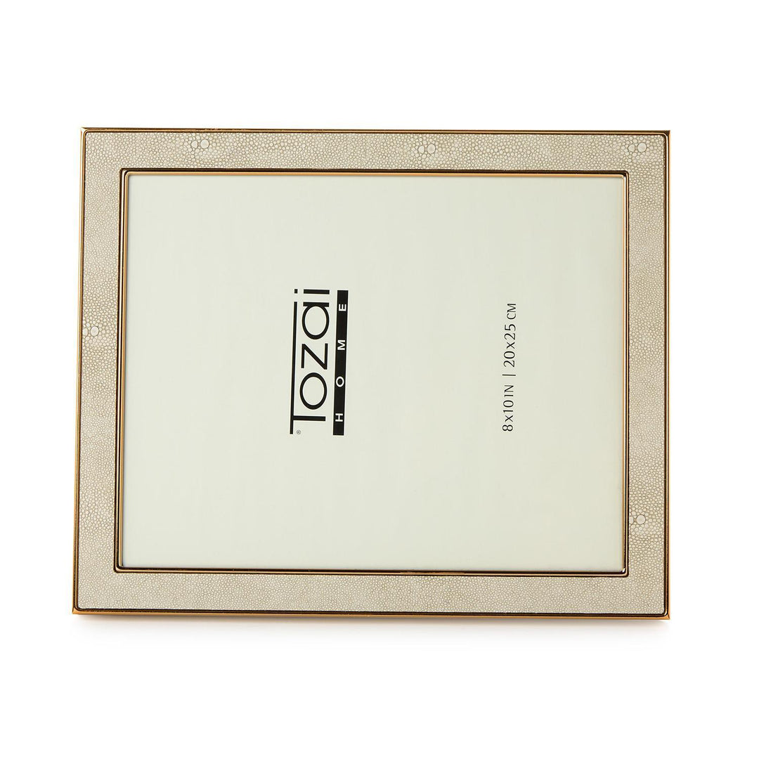 Astor Cream Shagreen Photo Frame, 8" x 10"