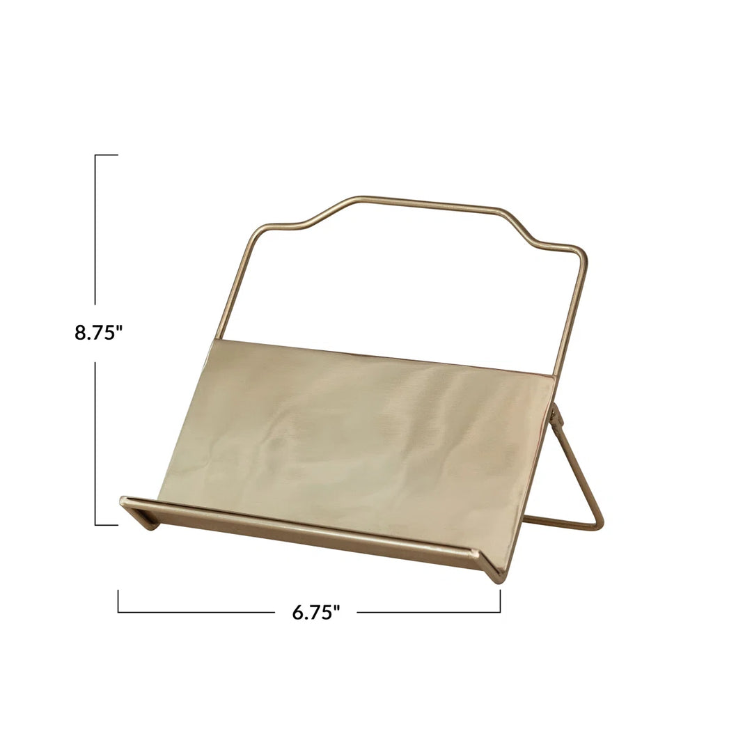 Gold Finish Metal Standing & Foldable Book Holder