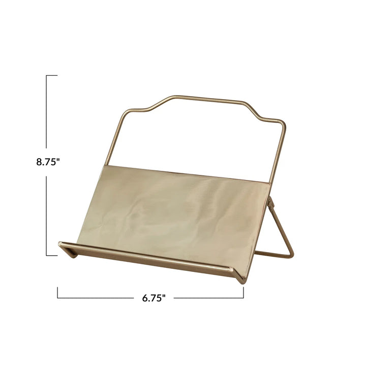 Gold Finish Metal Standing & Foldable Book Holder