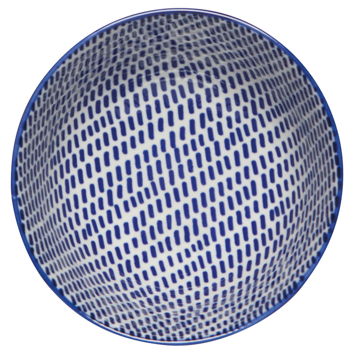 Orange Blue Blossom Stamped Bowl, 4"
