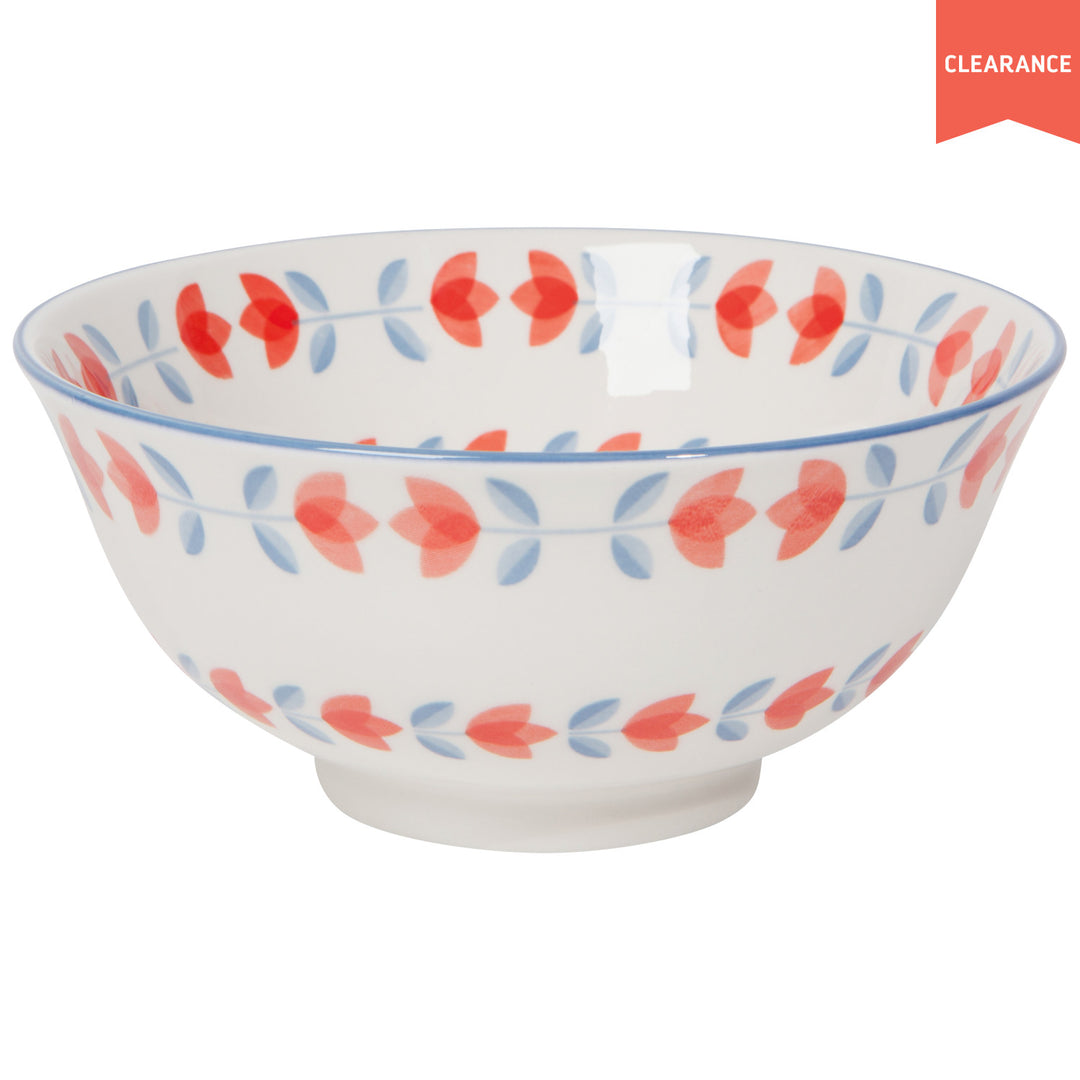 Red Tulip Stamped Bowl 6 inch