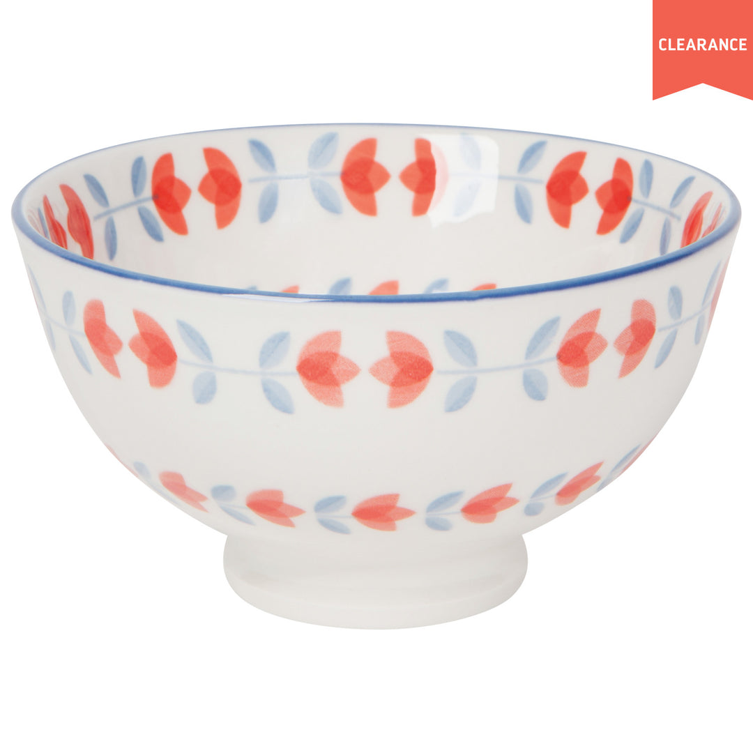 Red Tulip Stamped Bowl 4 inch