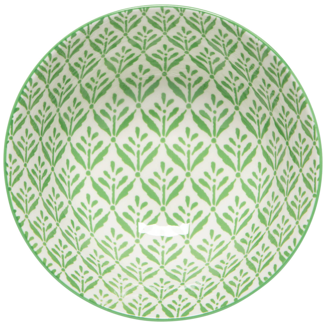 Green Leaf Stamped Bowl, 6"
