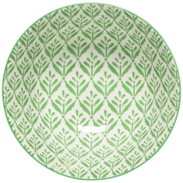 Green Leaf Stamped Bowl, 6"