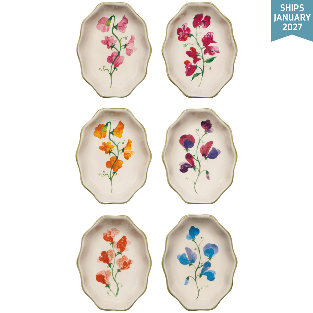 Sweet Pea Pinch Bowls Set of 6