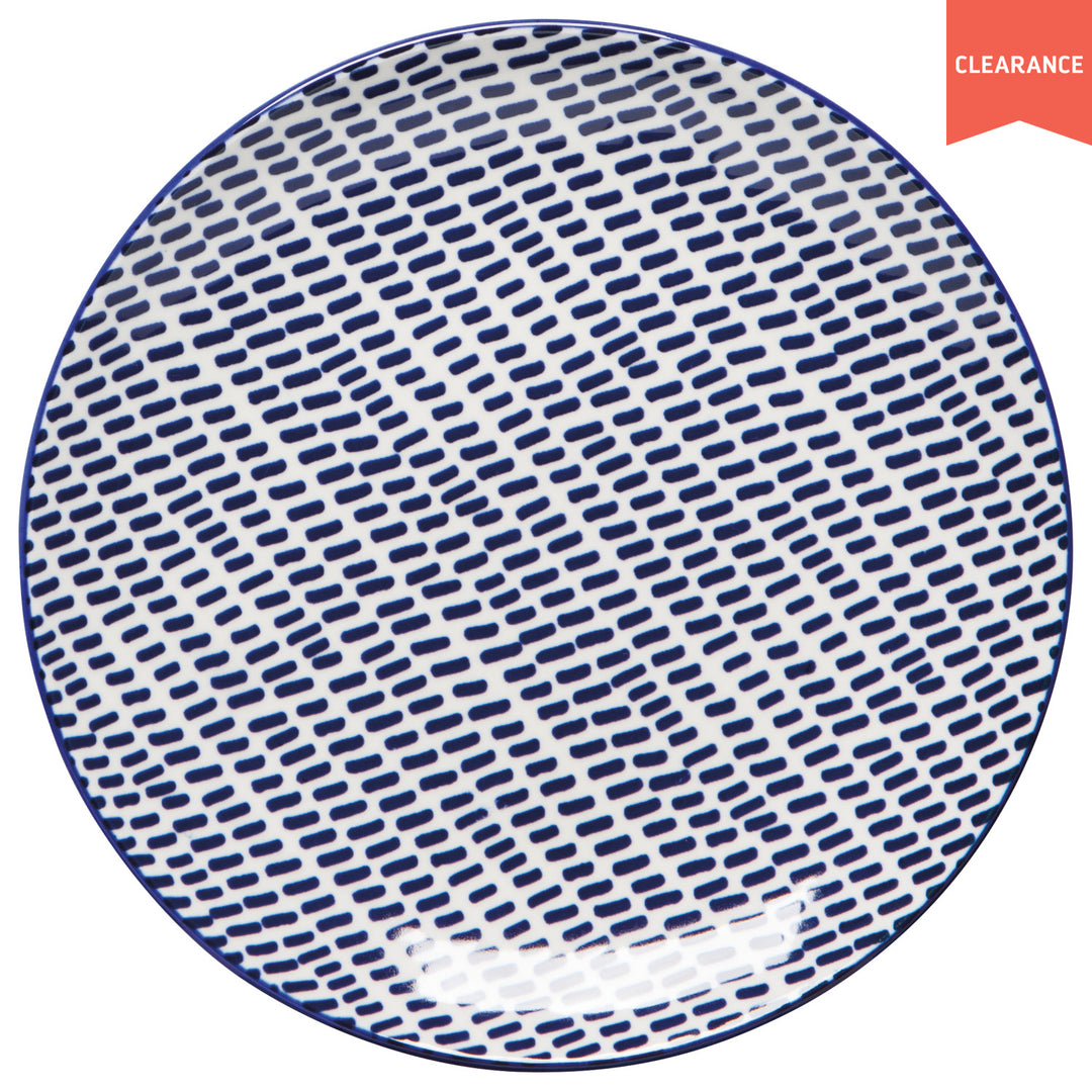 Blue Dash Stamped Appetizer Plate 6 inch