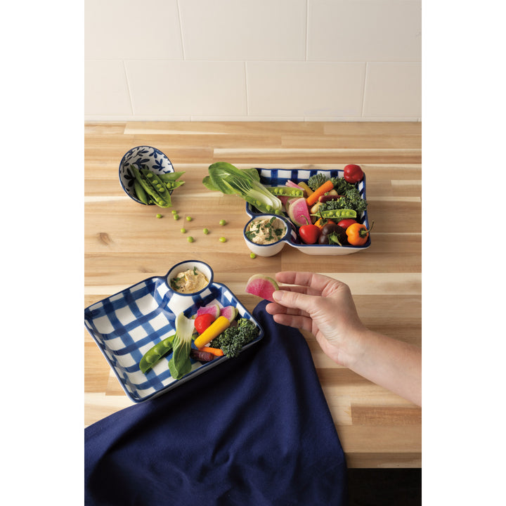 Grid Dip N' Dish Plate