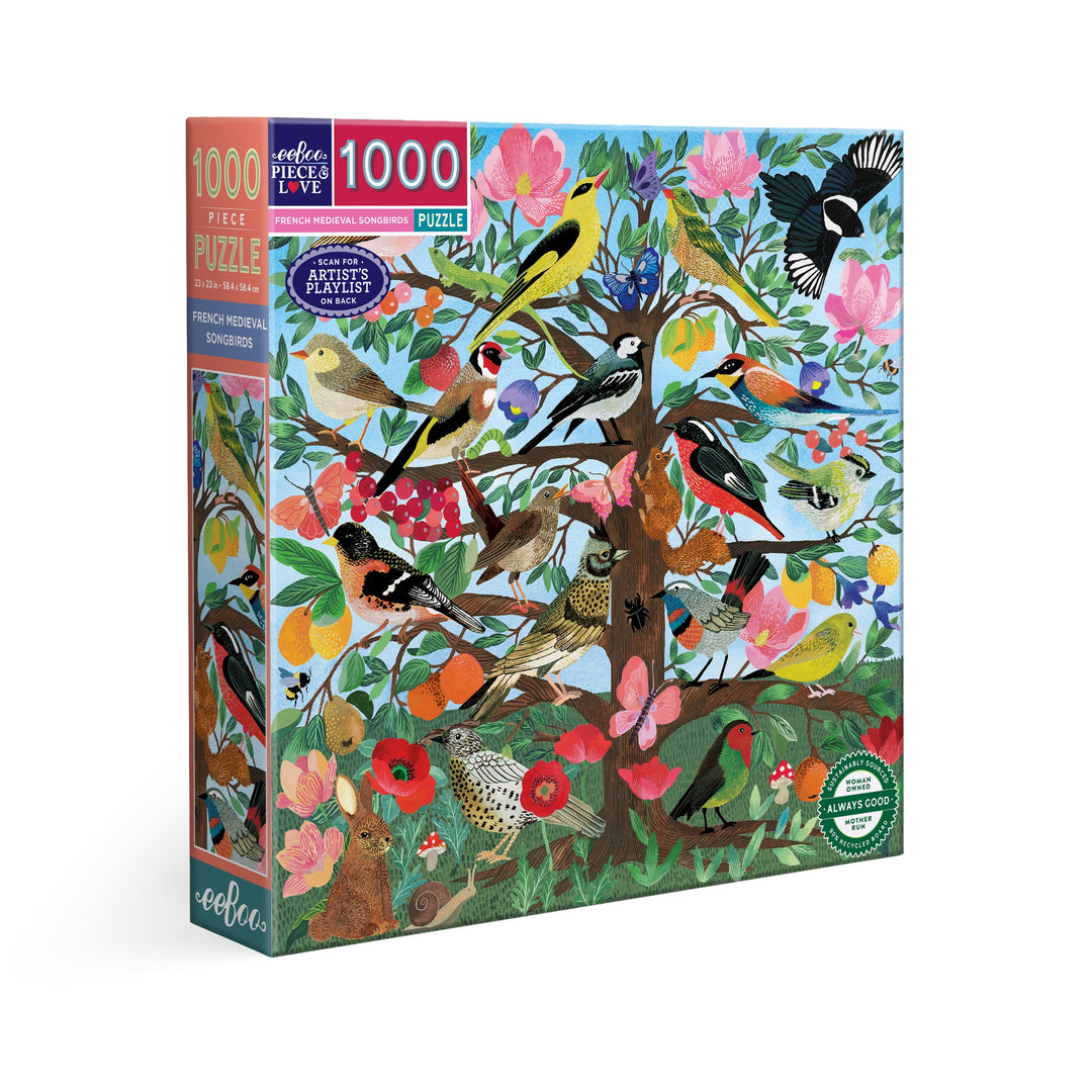French Medieval Songbirds Puzzle, 1000 Piece