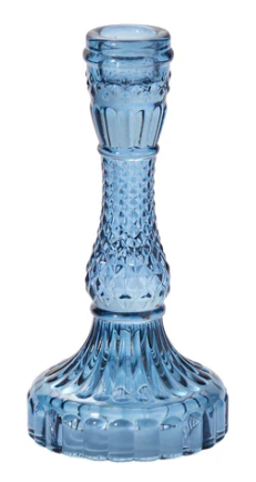 Blue Gillian Candlestick, Tall