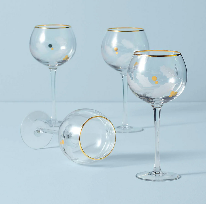 Holiday Gold Balloon Glass