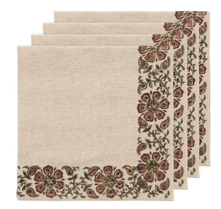 Elysian Block Print Napkins, Set Of 4